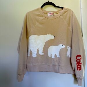 WILDFOX x Coca Cola Polar Bear Pullover Crew Neck Sweatshirt Size Small RARE